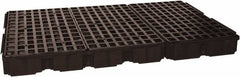 Eagle - 88 Gal Sump, 8,000 Lb Capacity, 6 Drum, Polyethylene Platform - 78.25" Long x 51-1/2" Wide x 6-1/2" High, Black, Drain Included, Low Profile, Vertical, 2 x 3 Drum Configuration - Americas Industrial Supply