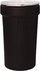 Eagle - 55 Gallon Black Tapered Cylinder Polyethylene Open Head Drum - 39-1/8" High x 23-3/4" Diam - Americas Industrial Supply