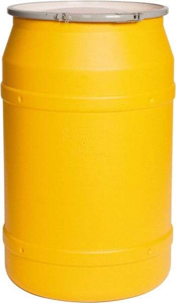Eagle - 55 Gallon Yellow Cylindrical Polyethylene Open Head Drum - 36-3/8" High x 23" Diam - Americas Industrial Supply