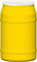 Eagle - 55 Gallon Yellow Cylindrical Polyethylene Open Head Drum - 36-3/8" High x 23" Diam - Americas Industrial Supply