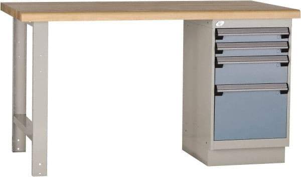 Rousseau Metal - 60 Wide x 30" Deep x 34" High, Laminated Hardwood Workbench - Fixed Legs - Americas Industrial Supply