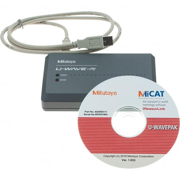 Mitutoyo - SPC U-Wave Receiver - Use with U-Wave Wireless System for SPC Data Transfer & Calipers - Americas Industrial Supply