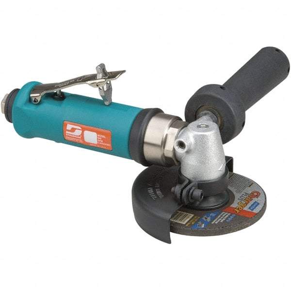 Dynabrade - 4" Wheel Diam, 13,500 RPM, Pneumatic Angle & Disc Grinder - 3/8-24 Spindle, 40 CFM, Rear Exhaust - Americas Industrial Supply