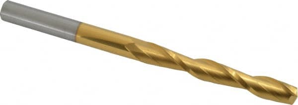 Atrax - 7/16", 3" LOC, 7/16" Shank Diam, 6" OAL, 2 Flute, Solid Carbide Square End Mill - Single End, TiN Finish, Spiral Flute, 30° Helix, Centercutting, Right Hand Cut - Americas Industrial Supply