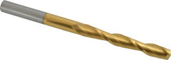 Atrax - 7/16", 3" LOC, 7/16" Shank Diam, 6" OAL, 2 Flute, Solid Carbide Square End Mill - Single End, TiN Finish, Spiral Flute, 30° Helix, Centercutting, Right Hand Cut - Americas Industrial Supply