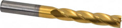 Atrax - 5/8", 3" LOC, 5/8" Shank Diam, 6" OAL, 4 Flute, Solid Carbide Square End Mill - Single End, TiN Finish, Spiral Flute, 30° Helix, Centercutting, Right Hand Cut, Right Hand Flute - Americas Industrial Supply