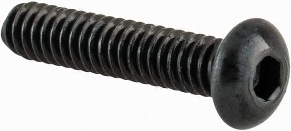 Value Collection - #3-48 UNC Hex Socket Drive, Button Screw - Alloy Steel, Black Oxide Finish, Fully Threaded, 1/2" Length Under Head - Americas Industrial Supply