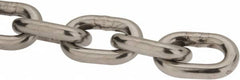 Value Collection - 9/32" Welded Stainless Steel Chain - 2,000 Lb Capacity, Grade 30, Cut to Length, Stainless Steel, Bright Finish - Americas Industrial Supply