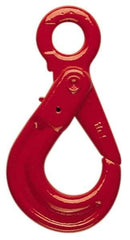 Pewag - 4,500 Lb Capacity, Chain Grade 80, Alloy Steel Eye Hook - 4-31/32" Reach, 23/64" Eye ID, 9/32" Chain Diam, Dacromet - Americas Industrial Supply