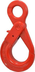 Pewag - 7,100 Lb Capacity, Chain Grade 80, Alloy Steel Eye Hook - 6-13/16" Reach, 1-3/8" Eye ID, 3/8" Chain Diam, Dacromet - Americas Industrial Supply