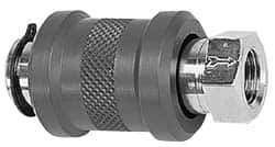 Legris - 1/8" Pipe, FBSPP x FBSPP, Nickel Plated Brass Standard Slide Valve - 230 Max psi, Anodized Aluminum Sleeve - Americas Industrial Supply