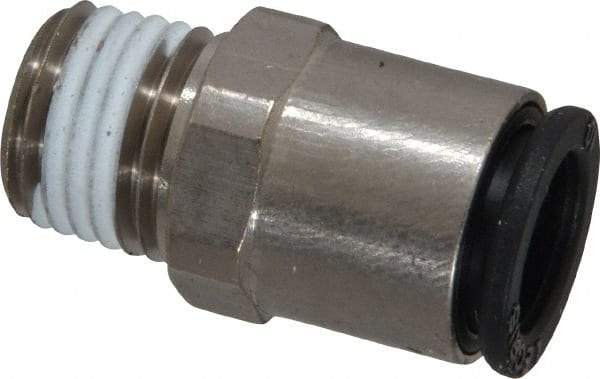 Legris - 10mm Outside Diam, 1/4 NPT, Nickel Plated Brass Push-to-Connect Tube Male Connector - 290 Max psi, Tube to Male NPT Connection, Buna Nitrile O-Ring - Americas Industrial Supply