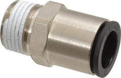 Legris - 12mm Outside Diam, 3/8 NPT, Nickel Plated Brass Push-to-Connect Tube Male Connector - 290 Max psi, Tube to Male NPT Connection, Buna Nitrile O-Ring - Americas Industrial Supply