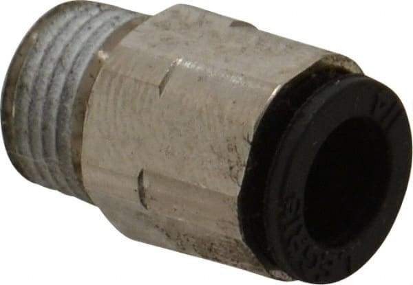Legris - 1/4" Outside Diam, 1/8 BSPT, Nickel Plated Brass Push-to-Connect Tube Male Connector - 290 Max psi, Tube to Male BSPT Connection, Buna Nitrile O-Ring - Americas Industrial Supply