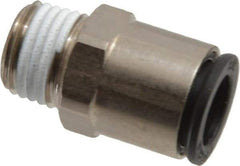 Legris - 3/8" Outside Diam, 1/4 BSPT, Nickel Plated Brass Push-to-Connect Tube Male Connector - 290 Max psi, Tube to Male BSPT Connection, Buna Nitrile O-Ring - Americas Industrial Supply
