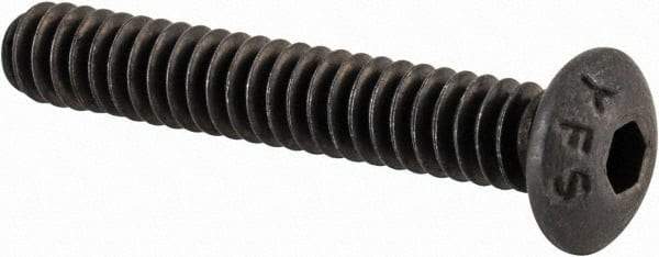 Value Collection - #6-32 UNC Hex Socket Drive, Button Screw - Alloy Steel, Black Oxide Finish, Fully Threaded, 7/8" Length Under Head - Americas Industrial Supply