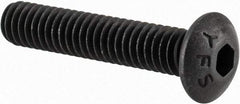 Value Collection - #8-32 UNC Hex Socket Drive, Button Screw - Alloy Steel, Black Oxide Finish, Fully Threaded, 7/8" Length Under Head - Americas Industrial Supply