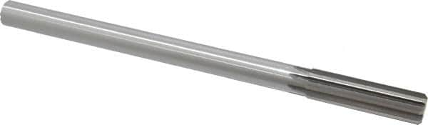 Made in USA - 0.627" High Speed Steel 8 Flute Chucking Reamer - Straight Flute, 0.5615" Straight Shank, 2-1/4" Flute Length, 9" OAL - Americas Industrial Supply