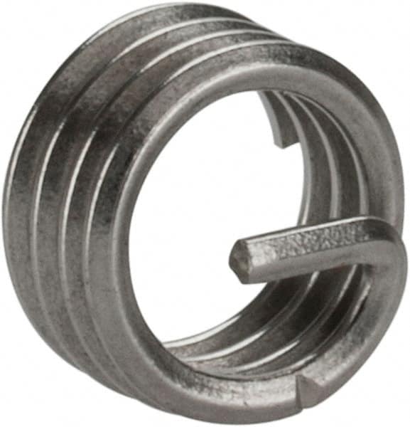 Heli-Coil - M3.5x0.60 Metric Coarse, 3.5mm OAL, Free Running Helical Insert - 3-3/4 Free Coils, Tanged, 304 Stainless Steel, Bright Finish, 1D Insert Length - Americas Industrial Supply