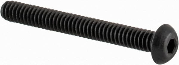 Value Collection - #2-56 UNC Hex Socket Drive, Button Screw - Alloy Steel, Black Oxide Finish, Fully Threaded, 3/4" Length Under Head - Americas Industrial Supply