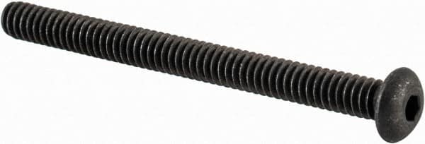 Value Collection - #2-56 UNC Hex Socket Drive, Button Screw - Alloy Steel, Black Oxide Finish, Fully Threaded, 1" Length Under Head - Americas Industrial Supply