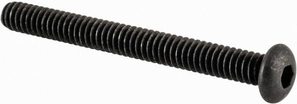 Value Collection - #3-48 UNC Hex Socket Drive, Button Screw - Alloy Steel, Black Oxide Finish, Fully Threaded, 1" Length Under Head - Americas Industrial Supply