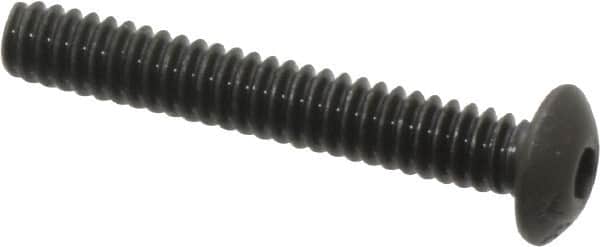 Value Collection - #4-40 UNC Hex Socket Drive, Button Screw - Alloy Steel, Black Oxide Finish, Fully Threaded, 3/4" Length Under Head - Americas Industrial Supply