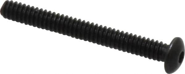 Value Collection - #4-40 UNC Hex Socket Drive, Button Screw - Alloy Steel, Black Oxide Finish, Fully Threaded, 1" Length Under Head - Americas Industrial Supply