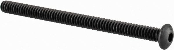 Value Collection - #6-32 UNC Hex Socket Drive, Button Screw - Alloy Steel, Black Oxide Finish, Fully Threaded, 2" Length Under Head - Americas Industrial Supply