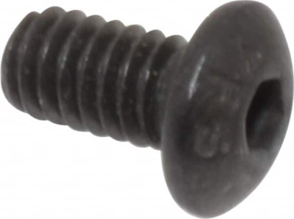 Value Collection - #8-32 UNC Hex Socket Drive, Button Screw - Alloy Steel, Black Oxide Finish, Fully Threaded, 5/16" Length Under Head - Americas Industrial Supply