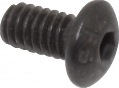 Value Collection - #8-32 UNC Hex Socket Drive, Button Screw - Alloy Steel, Black Oxide Finish, Fully Threaded, 5/16" Length Under Head - Americas Industrial Supply