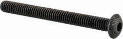 Value Collection - #8-32 UNC Hex Socket Drive, Button Screw - Alloy Steel, Black Oxide Finish, Fully Threaded, 1-3/4" Length Under Head - Americas Industrial Supply