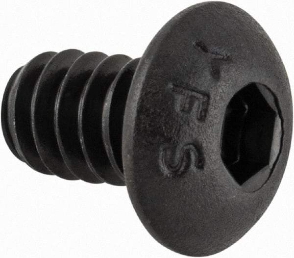 Value Collection - #10-24 UNC Hex Socket Drive, Button Screw - Alloy Steel, Black Oxide Finish, Fully Threaded, 5/16" Length Under Head - Americas Industrial Supply