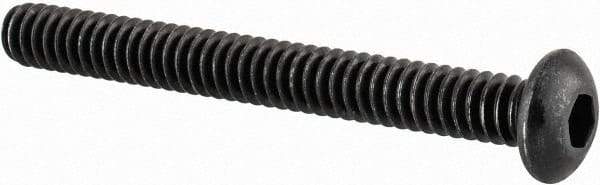 Value Collection - #10-24 UNC Hex Socket Drive, Button Screw - Alloy Steel, Black Oxide Finish, Fully Threaded, 1-3/4" Length Under Head - Americas Industrial Supply
