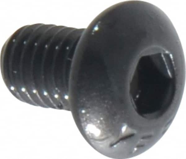 Value Collection - #10-32 UNF Hex Socket Drive, Button Screw - Alloy Steel, Black Oxide Finish, Fully Threaded, 5/16" Length Under Head - Americas Industrial Supply