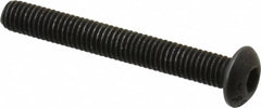 Value Collection - #10-32 UNF Hex Socket Drive, Button Screw - Alloy Steel, Black Oxide Finish, Fully Threaded, 1-1/2" Length Under Head - Americas Industrial Supply