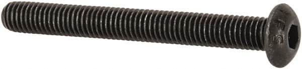 Value Collection - #10-32 UNF Hex Socket Drive, Button Screw - Alloy Steel, Black Oxide Finish, Fully Threaded, 1-3/4" Length Under Head - Americas Industrial Supply