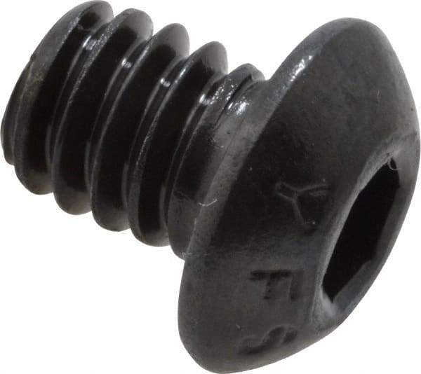 Value Collection - 1/4-20 UNC Hex Socket Drive, Button Screw - Alloy Steel, Black Oxide Finish, Fully Threaded, 5/16" Length Under Head - Americas Industrial Supply