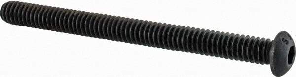 Value Collection - 1/4-20 UNC Hex Socket Drive, Button Screw - Alloy Steel, Black Oxide Finish, Fully Threaded, 3" Length Under Head - Americas Industrial Supply
