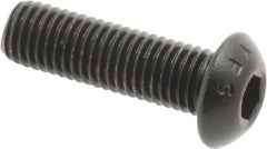 Value Collection - 1/4-28 UNF Hex Socket Drive, Button Screw - Alloy Steel, Black Oxide Finish, Fully Threaded, 7/8" Length Under Head - Americas Industrial Supply