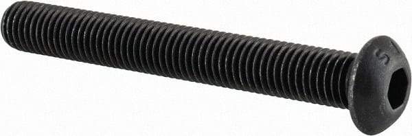 Value Collection - 1/4-28 UNF Hex Socket Drive, Button Screw - Alloy Steel, Black Oxide Finish, Fully Threaded, 2" Length Under Head - Americas Industrial Supply