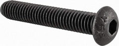 Value Collection - 3/8-16 UNC Hex Socket Drive, Button Screw - Alloy Steel, Black Oxide Finish, Fully Threaded, 2-1/4" Length Under Head - Americas Industrial Supply