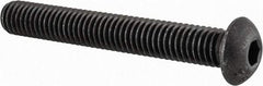 Value Collection - 3/8-16 UNC Hex Socket Drive, Button Screw - Alloy Steel, Black Oxide Finish, Fully Threaded, 2-3/4" Length Under Head - Americas Industrial Supply
