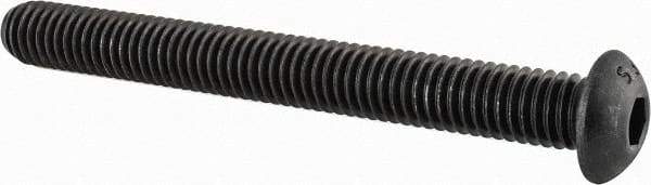 Value Collection - 3/8-16 UNC Hex Socket Drive, Button Screw - Alloy Steel, Black Oxide Finish, Fully Threaded, 3-1/2" Length Under Head - Americas Industrial Supply