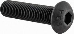 Value Collection - 3/8-24 UNF Hex Socket Drive, Button Screw - Alloy Steel, Black Oxide Finish, Fully Threaded, 1-1/2" Length Under Head - Americas Industrial Supply