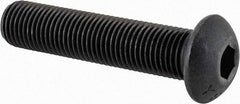Value Collection - 3/8-24 UNF Hex Socket Drive, Button Screw - Alloy Steel, Black Oxide Finish, Fully Threaded, 1-3/4" Length Under Head - Americas Industrial Supply