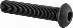 Value Collection - 3/8-24 UNF Hex Socket Drive, Button Screw - Alloy Steel, Black Oxide Finish, Fully Threaded, 2" Length Under Head - Americas Industrial Supply