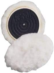 3M - 3" Diam Wool Bonnet Pad - 15/16" Pile, Hook & Loop Attachment - Americas Industrial Supply