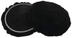 3M - 5-1/4" Diam Lambswool Bonnet Pad - 25/32" Pile, Hook & Loop Attachment - Americas Industrial Supply