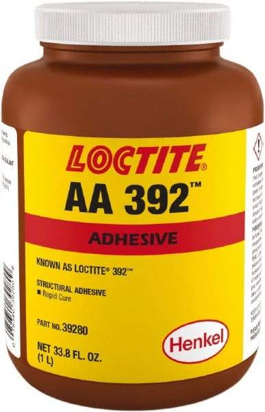 Loctite - 33.18 oz Bottle Two Part Acrylic Adhesive - 15 min Working Time, 2,500 psi Shear Strength - Americas Industrial Supply